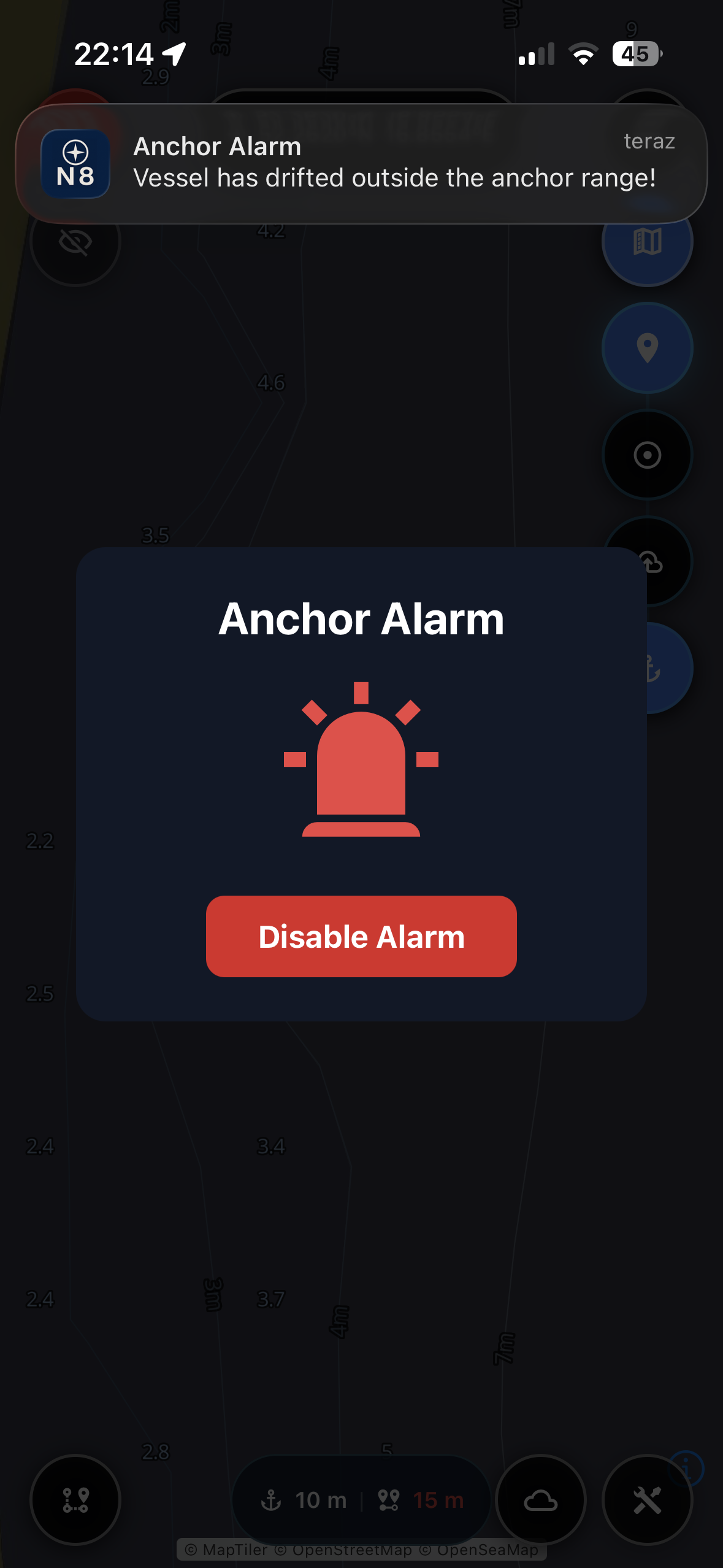 Anchor alarm
