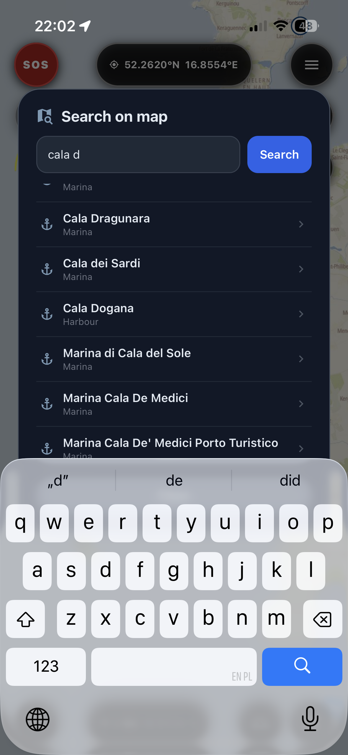 Search tool to find your destination