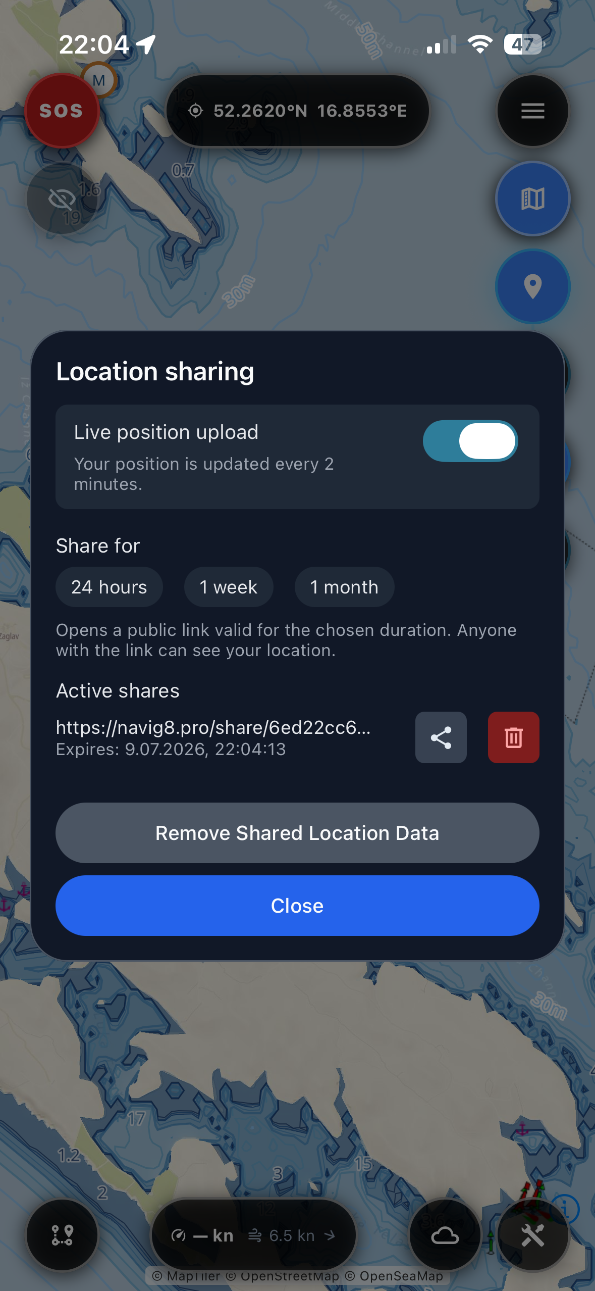 Location sharing with family or friends